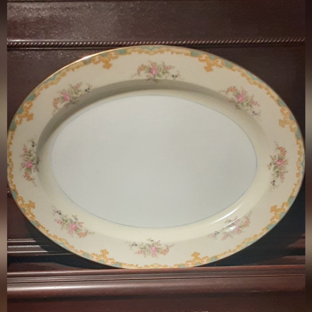 c1938 LURAY NORITAKI ~ Japan 18" Oval Serving Platter EXCELLENT CONDITION!